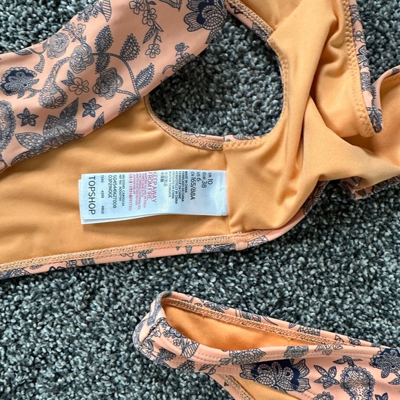 Topshop Peach Floral Bikini Set - Picture 3 of 4